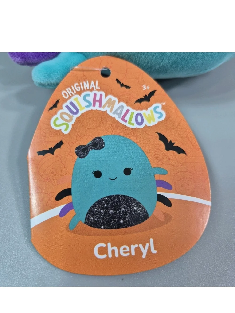 Squishmallow Cheryl The Spider Turquoise Black Halloween 4.5” NWT